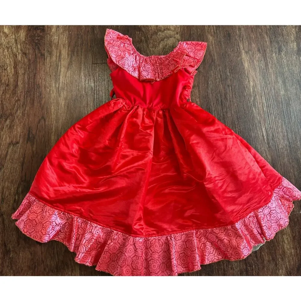 Authentic Disney Elena Of Avalor Red Princess Halloween Costume Dress Girls Sz 4